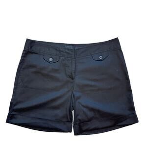 The Limited Drew Fit Black Chino Shorts Cuffed Stretch Classic Womens Size 10